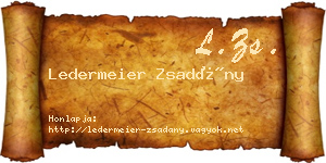 Ledermeier Zsadány névjegykártya